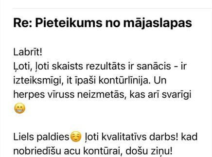 Permanentais grims lūpām — klientes atsauksme Nr. 5