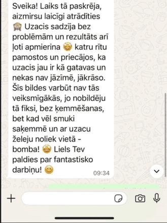 Permanentais grims uzacīm — klientes atsauksme Nr. 11