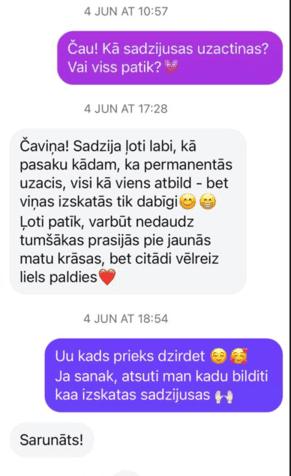 Permanentais grims uzacīm — klientes atsauksme Nr. 3