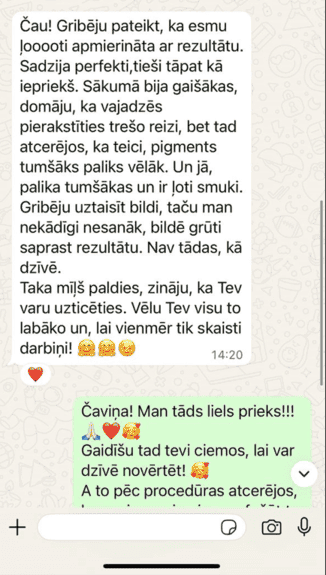 Atsauksme par permanento grimu uzacīm