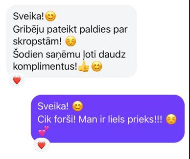 Skropstu laminēšana — klientes atsauksme Nr. 2