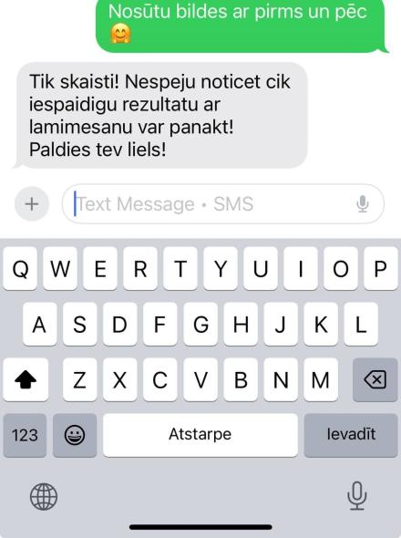 Uzacu laminēšana — klientes atsauksme Nr. 6